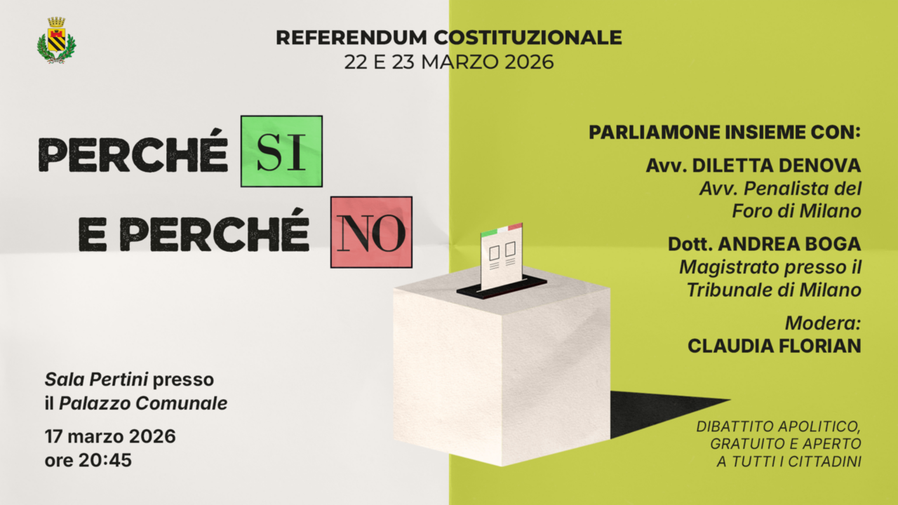 Referendum: incontro informativo ‘Perché sì e perché no’